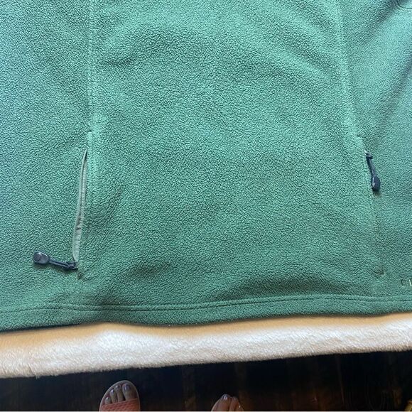 L.L. Bean Vintage Green T Snap Fleece Pullover Size Large - Picture 7 of 11